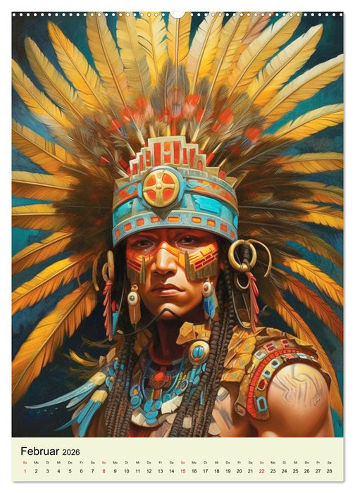 Fantasy-Azteken. Mesoamerikanische Krieger einer Hochkultur (CALVENDO Premium Wandkalender 2026)