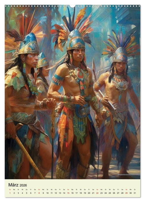 Fantasy-Azteken. Mesoamerikanische Krieger einer Hochkultur (CALVENDO Premium Wandkalender 2026)