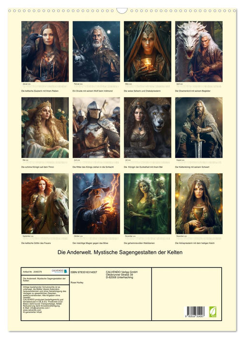 Die Anderwelt. Mystische Sagengestalten der Kelten (CALVENDO Wandkalender 2026)