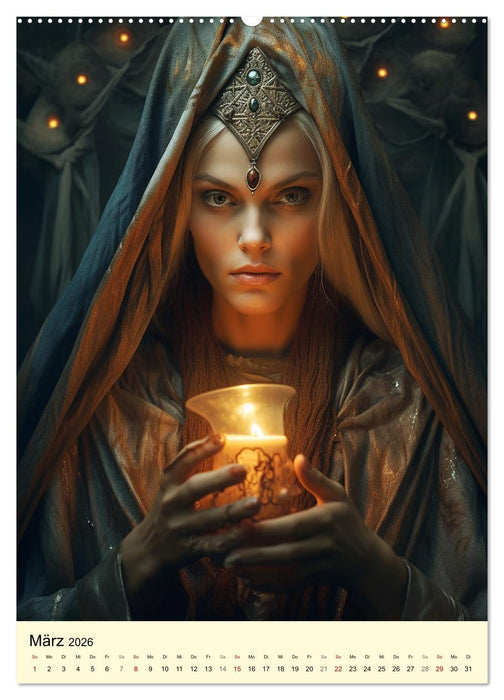 Die Anderwelt. Mystische Sagengestalten der Kelten (CALVENDO Wandkalender 2026)