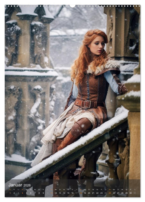 Edle Burgfräulein (CALVENDO Premium Wandkalender 2026)
