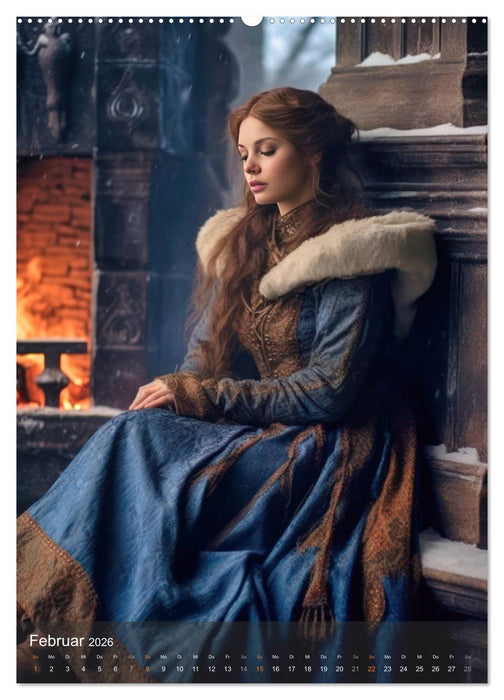 Edle Burgfräulein (CALVENDO Premium Wandkalender 2026)