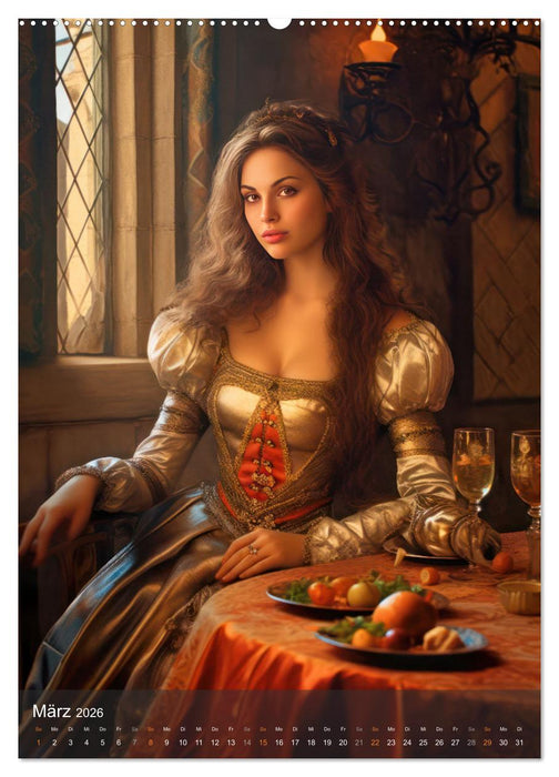 Edle Burgfräulein (CALVENDO Premium Wandkalender 2026)
