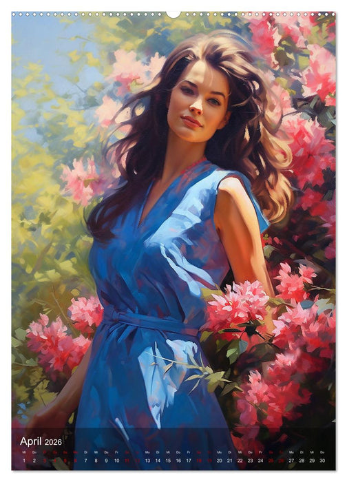 Elegant mit langem Haar (CALVENDO Wandkalender 2026)
