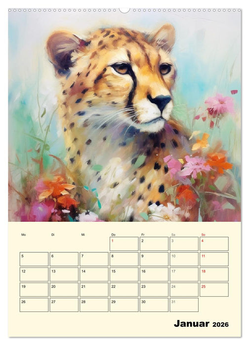 Raubkatzen. Zauberhafte Aquarelle (CALVENDO Wandkalender 2026)