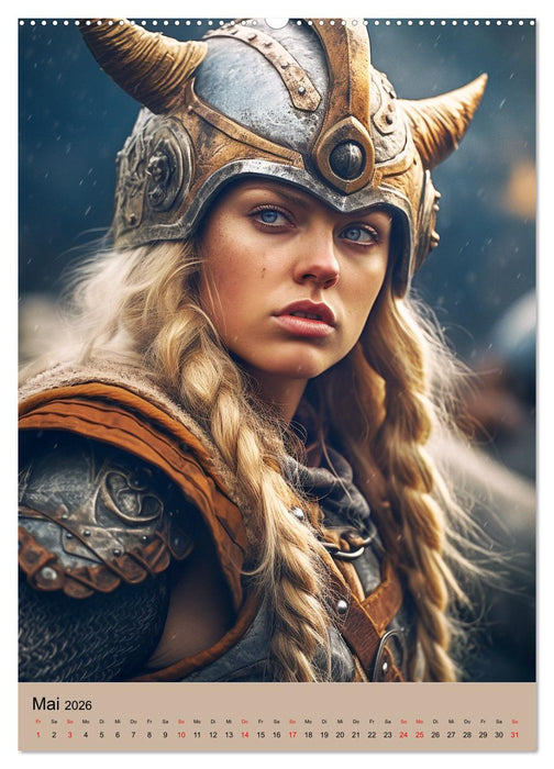 Wikinger-Fantasy. Wilde Krieger aus dem Norden (CALVENDO Premium Wandkalender 2026)