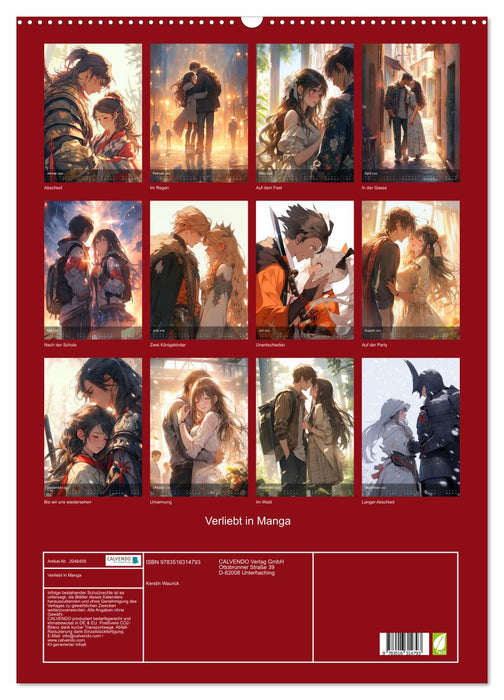 Verliebt in Manga (CALVENDO Wandkalender 2026)