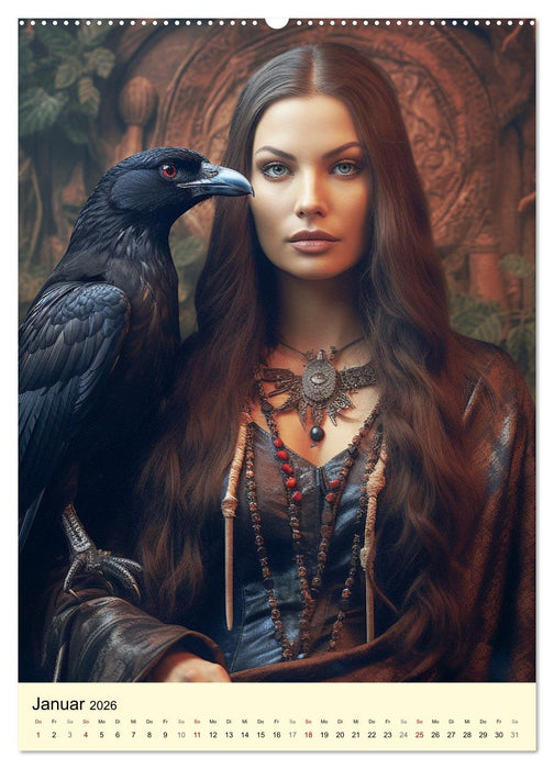 Die Anderwelt. Mystische Sagengestalten der Kelten (CALVENDO Premium Wandkalender 2026)