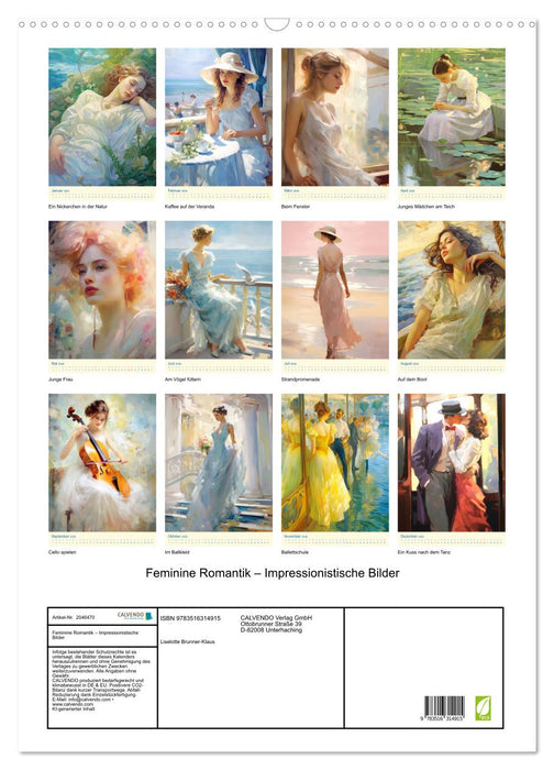 Feminine Romantik – Impressionistische Bilder (CALVENDO Wandkalender 2026)
