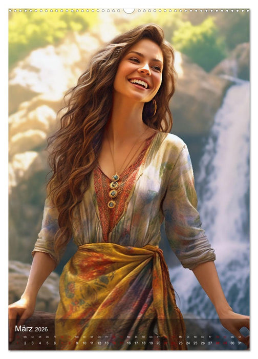 Elegant mit langem Haar (CALVENDO Premium Wandkalender 2026)