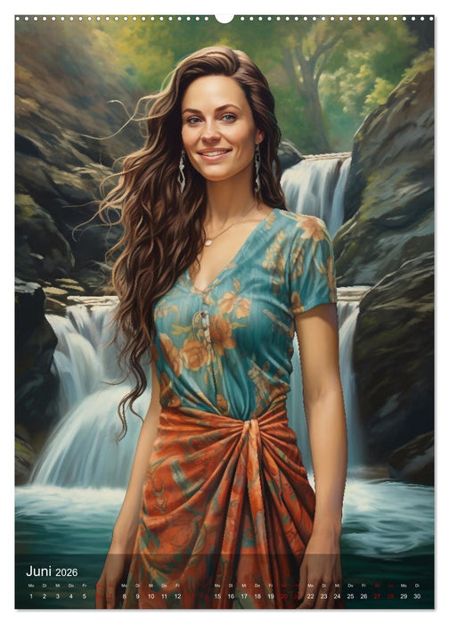 Elegant mit langem Haar (CALVENDO Premium Wandkalender 2026)