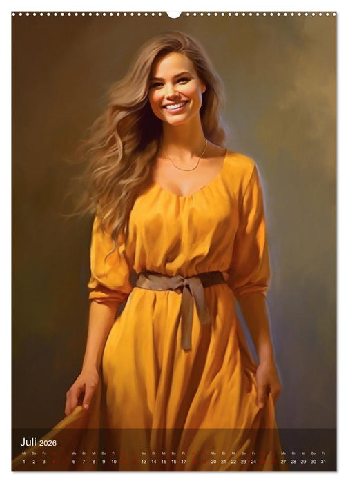 Elegant mit langem Haar (CALVENDO Premium Wandkalender 2026)