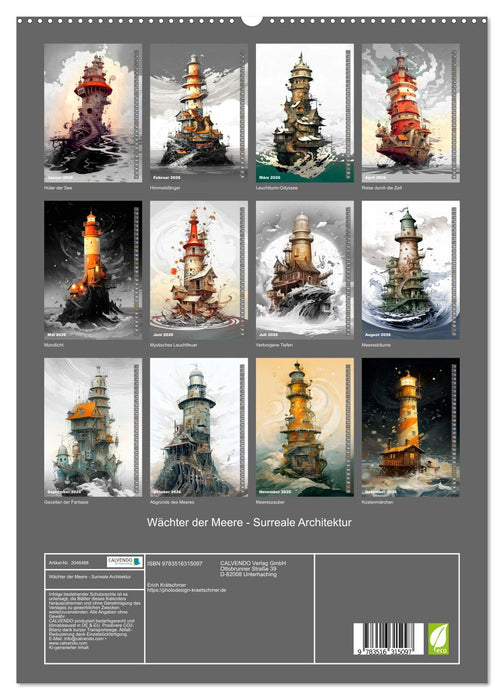 Wächter der Meere - Surreale Architektur (CALVENDO Premium Wandkalender 2026)