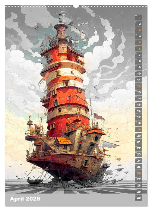 Wächter der Meere - Surreale Architektur (CALVENDO Premium Wandkalender 2026)