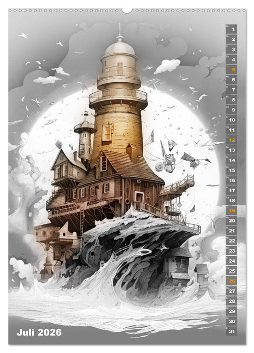 Wächter der Meere - Surreale Architektur (CALVENDO Premium Wandkalender 2026)