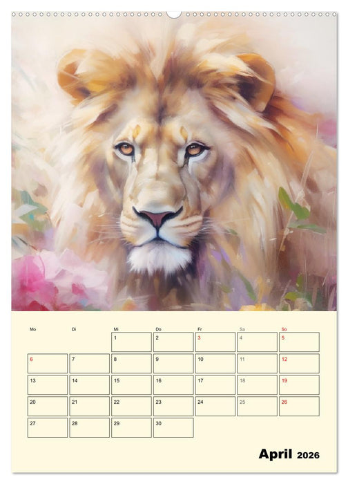 Raubkatzen. Zauberhafte Aquarelle (CALVENDO Premium Wandkalender 2026)