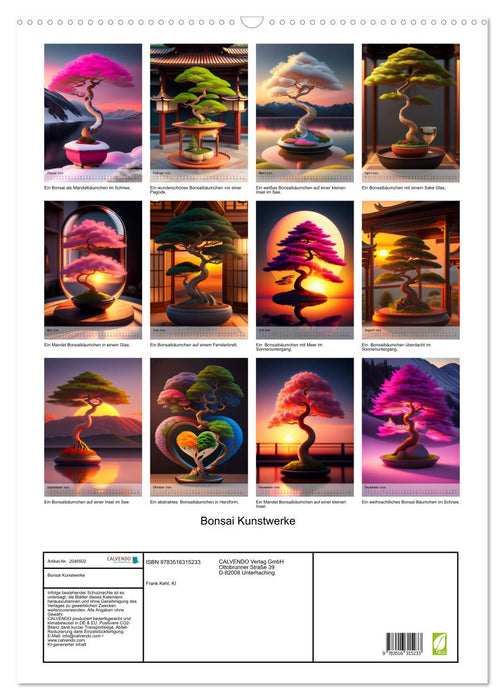 Bonsai Kunstwerke (CALVENDO Wandkalender 2026)