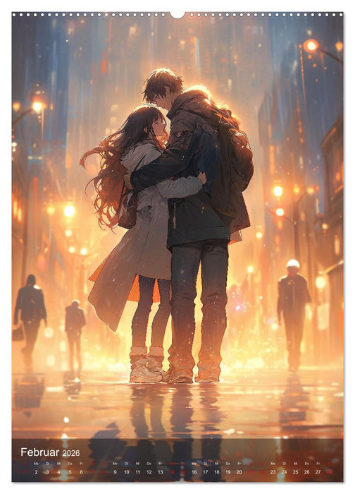 Verliebt in Manga (CALVENDO Premium Wandkalender 2026)