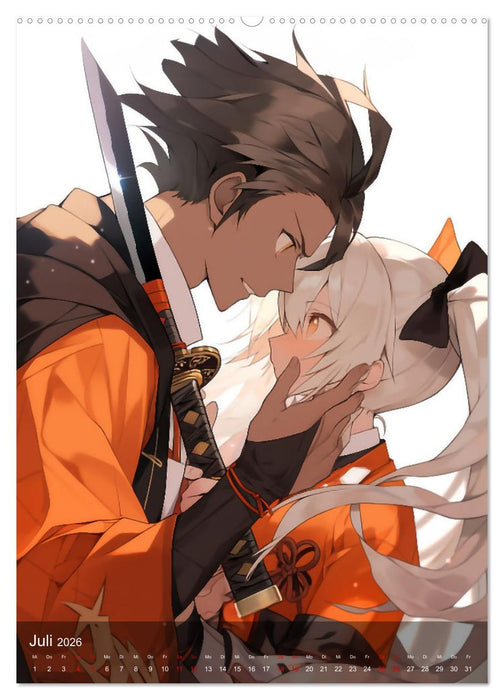 Verliebt in Manga (CALVENDO Premium Wandkalender 2026)