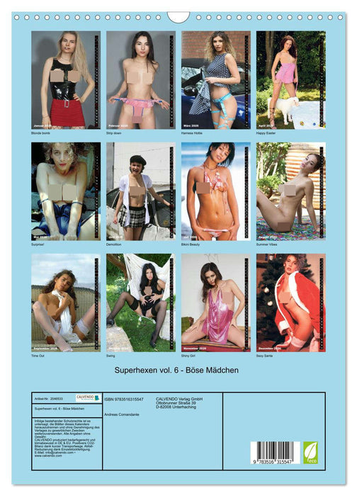 Superhexen vol. 6 - Böse Mädchen (CALVENDO Wandkalender 2026)