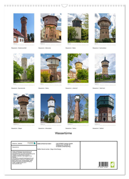 Wassertürme (CALVENDO Wandkalender 2026)