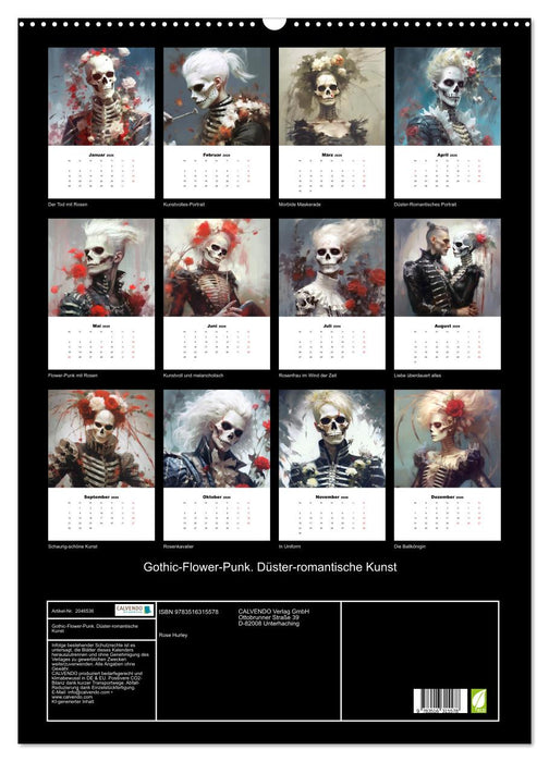 Gothic-Flower-Punk. Düster-romantische Kunst (CALVENDO Wandkalender 2026)