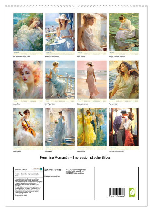 Feminine Romantik – Impressionistische Bilder (CALVENDO Premium Wandkalender 2026)