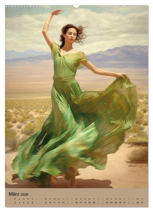 Tänzerinnen in der Wüste (CALVENDO Premium Wandkalender 2026)