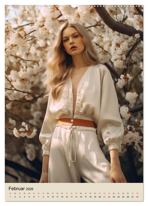 Retro Chic der 70er Retro Chic der 70er Fantasievolle Anlehnung an die Modeära (CALVENDO Premium Wandkalender 2026)