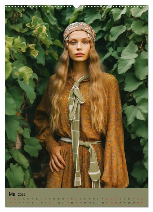 Retro Chic der 70er Retro Chic der 70er Fantasievolle Anlehnung an die Modeära (CALVENDO Premium Wandkalender 2026)
