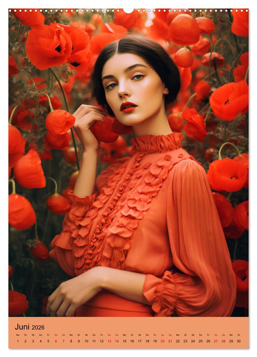 Retro Chic der 70er Retro Chic der 70er Fantasievolle Anlehnung an die Modeära (CALVENDO Premium Wandkalender 2026)