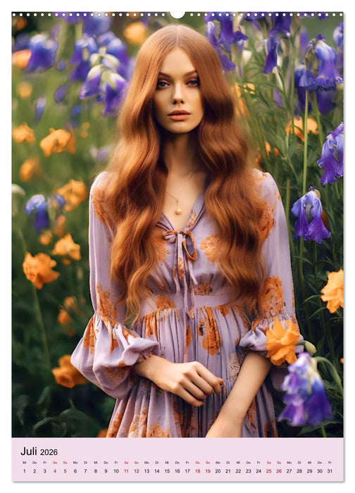 Retro Chic der 70er Retro Chic der 70er Fantasievolle Anlehnung an die Modeära (CALVENDO Premium Wandkalender 2026)