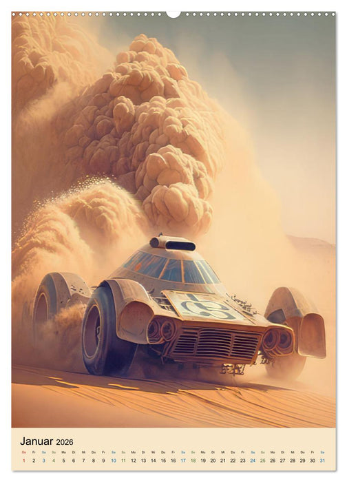 Autorennen durch die Wüste (CALVENDO Wandkalender 2026)