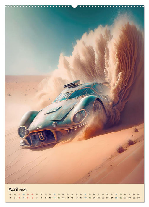 Autorennen durch die Wüste (CALVENDO Wandkalender 2026)