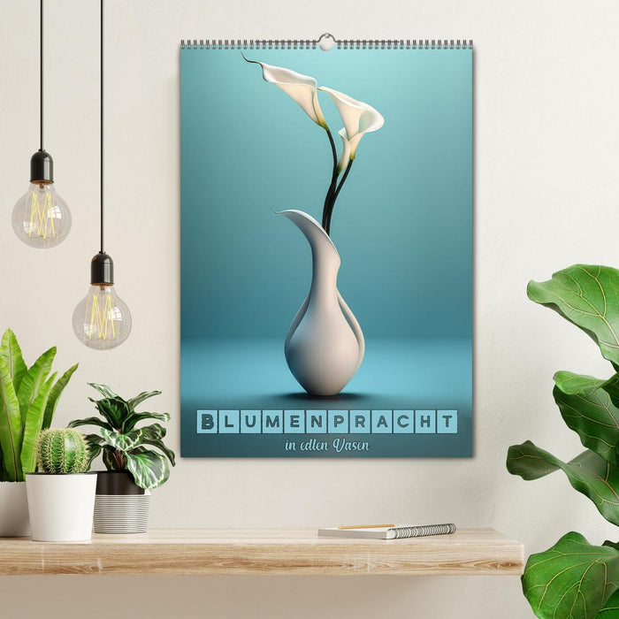 Blumenpracht in edlen Vasen (CALVENDO Wandkalender 2026)
