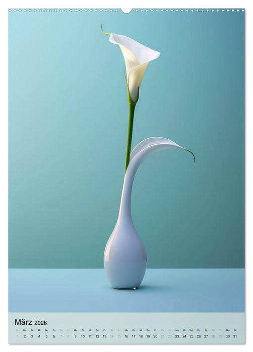 Blumenpracht in edlen Vasen (CALVENDO Wandkalender 2026)