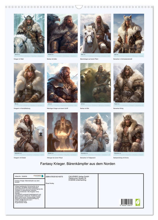 Fantasy Krieger. Bärenkämpfer aus dem Norden (CALVENDO Wandkalender 2026)