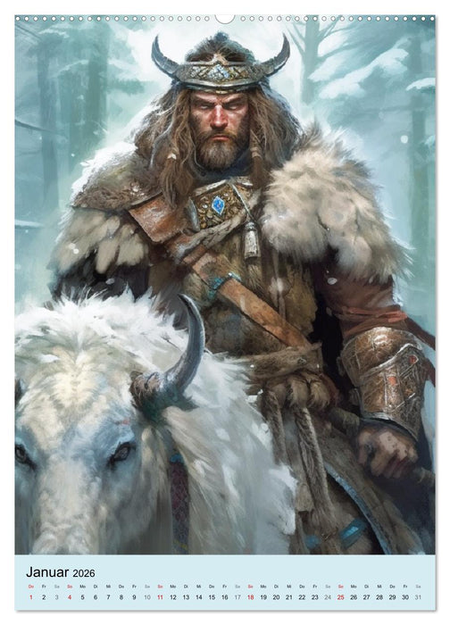 Fantasy Krieger. Bärenkämpfer aus dem Norden (CALVENDO Wandkalender 2026)
