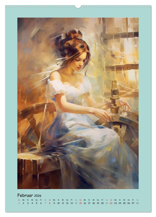 Zauberhafte Märchenillustrationen im Romantik-Stil (CALVENDO Wandkalender 2026)