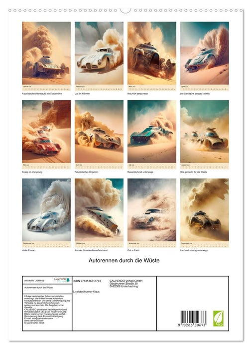 Autorennen durch die Wüste (CALVENDO Premium Wandkalender 2026)