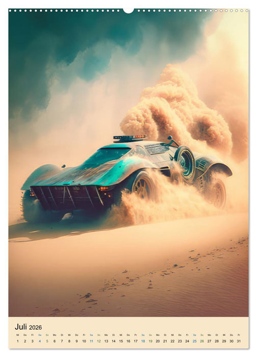 Autorennen durch die Wüste (CALVENDO Premium Wandkalender 2026)