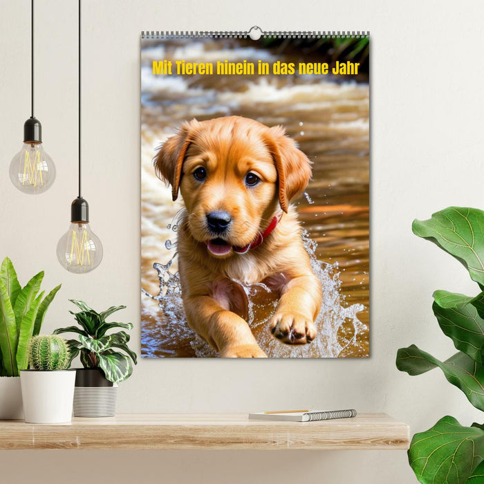 Mit Tieren hinein in das neue Jahr (CALVENDO Wandkalender 2026)
