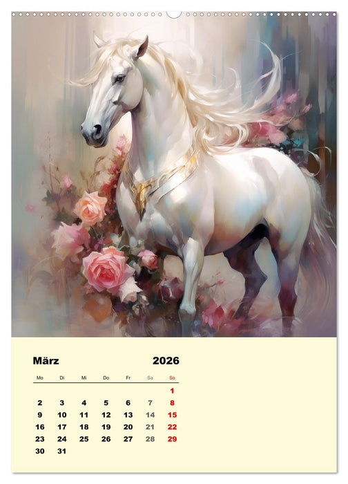 Pferde im romantischen Barockstil (CALVENDO Wandkalender 2026)
