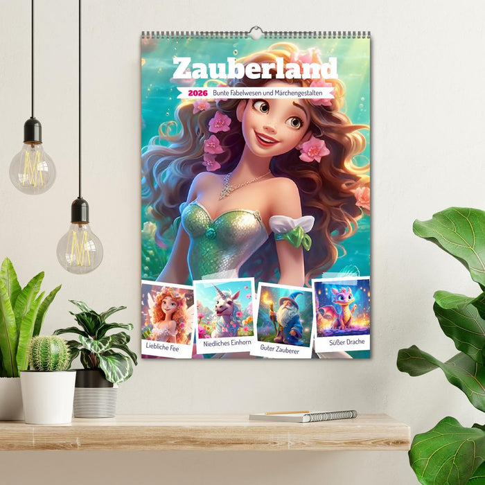 Zauberland. Bunte Fabelwesen und Märchengestalten (CALVENDO Wandkalender 2026)