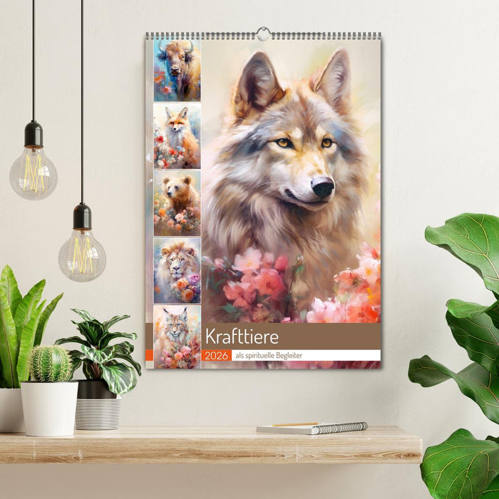 Krafttiere als spirituelle Begleiter (CALVENDO Wandkalender 2026)