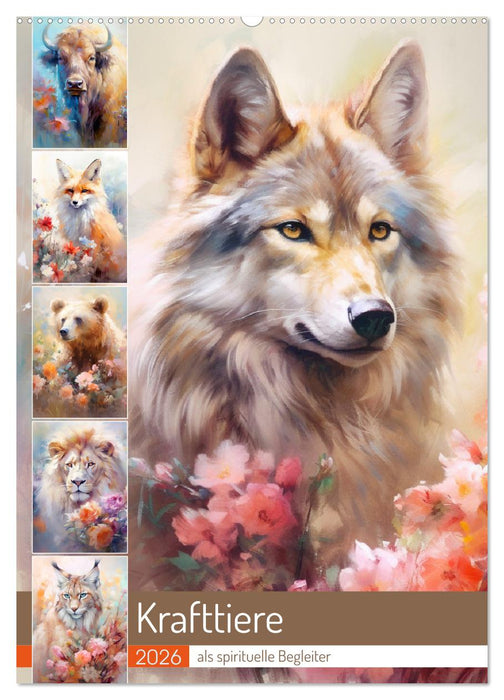 Krafttiere als spirituelle Begleiter (CALVENDO Wandkalender 2026)
