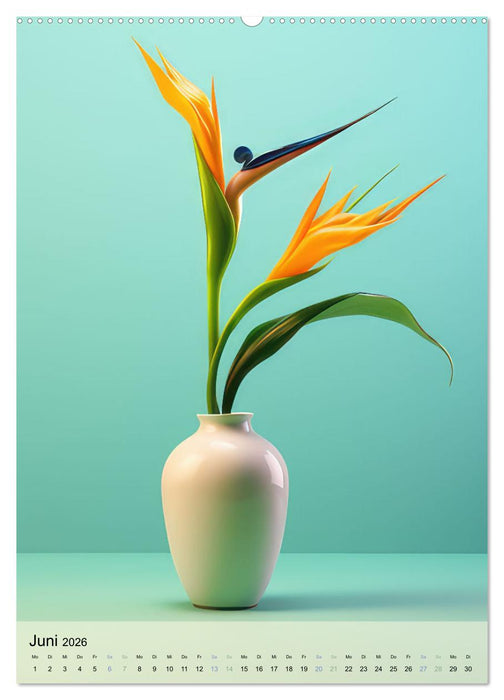 Blumenpracht in edlen Vasen (CALVENDO Premium Wandkalender 2026)