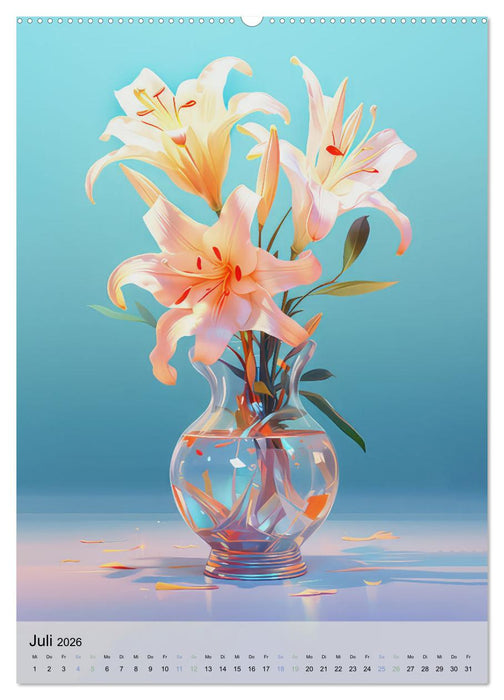 Blumenpracht in edlen Vasen (CALVENDO Premium Wandkalender 2026)