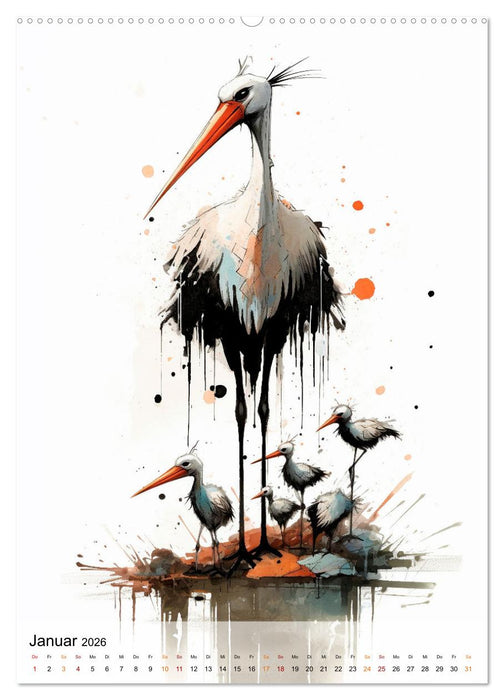Einzigartig - dieser Storch (CALVENDO Wandkalender 2026)