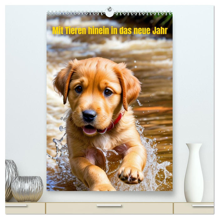 Mit Tieren hinein in das neue Jahr (CALVENDO Premium Wandkalender 2026)